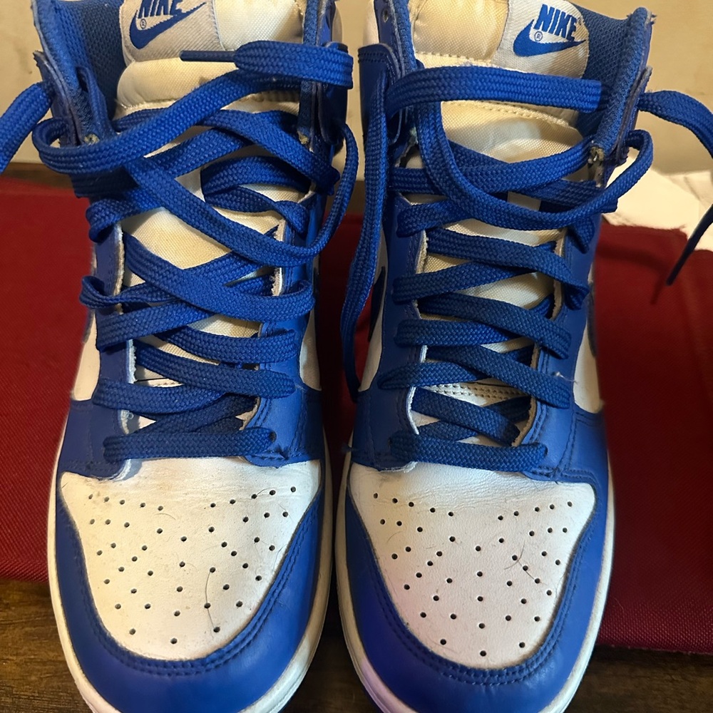 Nike Blue and White High-Top Sneakers